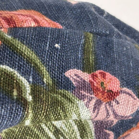 Vintage Carpetbags Of America Blue Multicolor Floral Bag With Wooden Handles - Picture 10 of 16